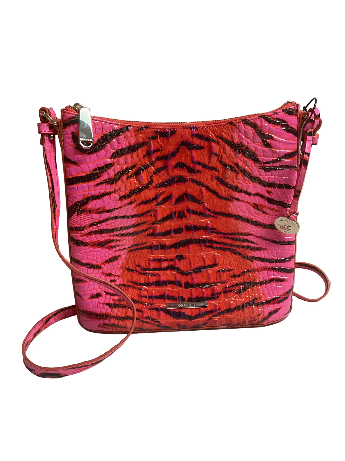 Handbag Designer By Brahmin In Orange & Pink, Size:Medium
