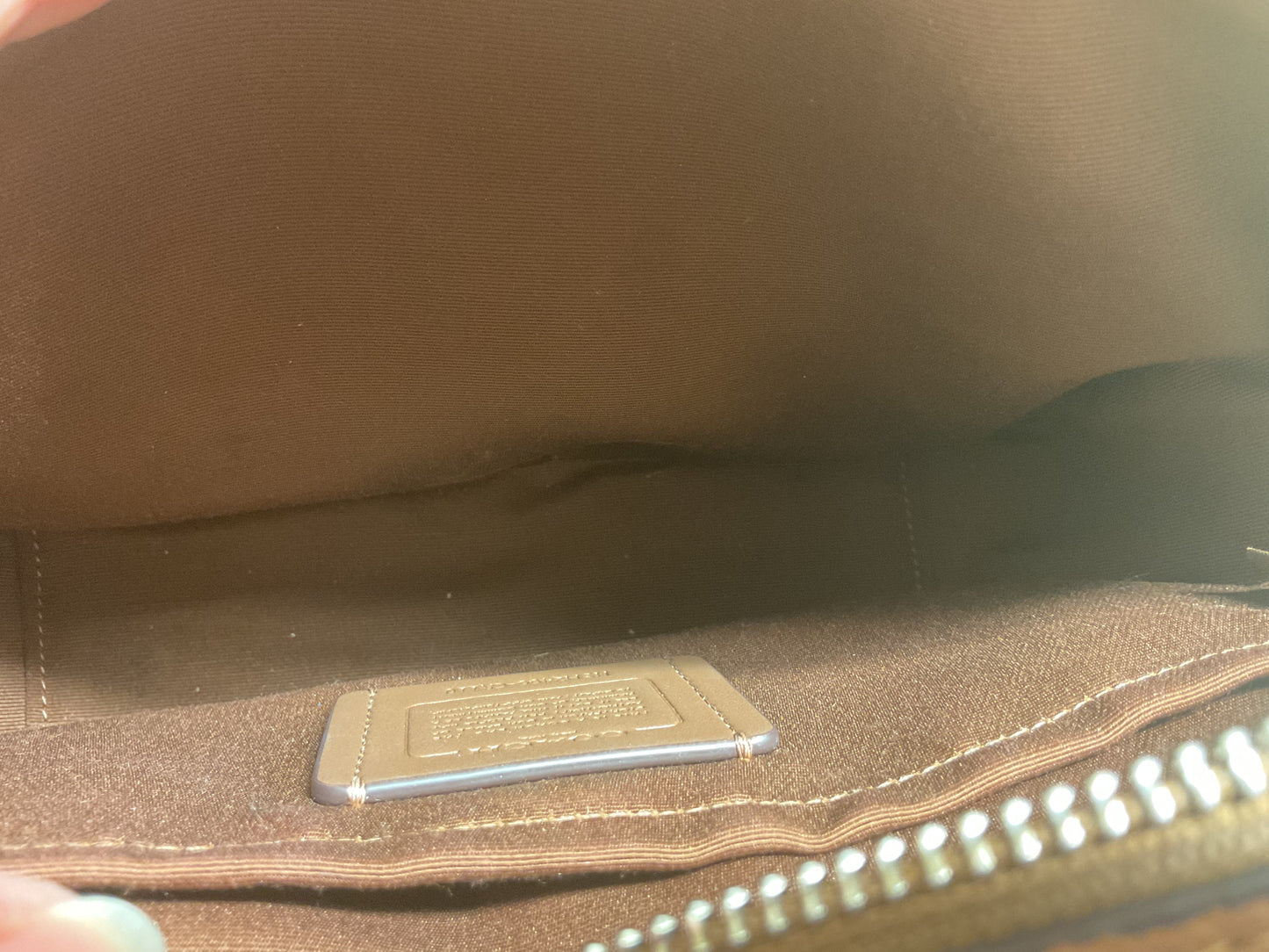 Crossbody Designer By Coach In Brown, Size:Small