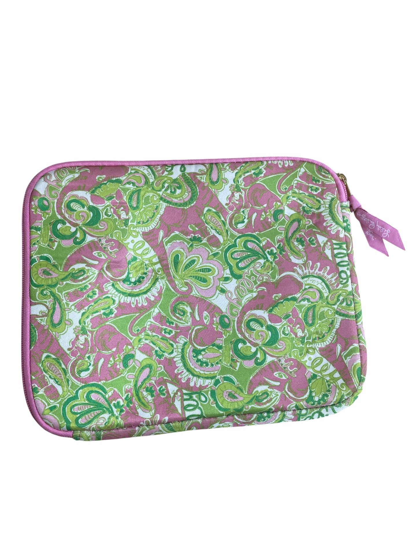 Laptop Bag Designer By Lilly Pulitzer In Green & Pink, Size:Small