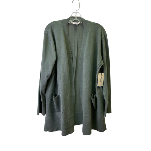 Sweater Cardigan By Terra & Sky In Green, Size:14
