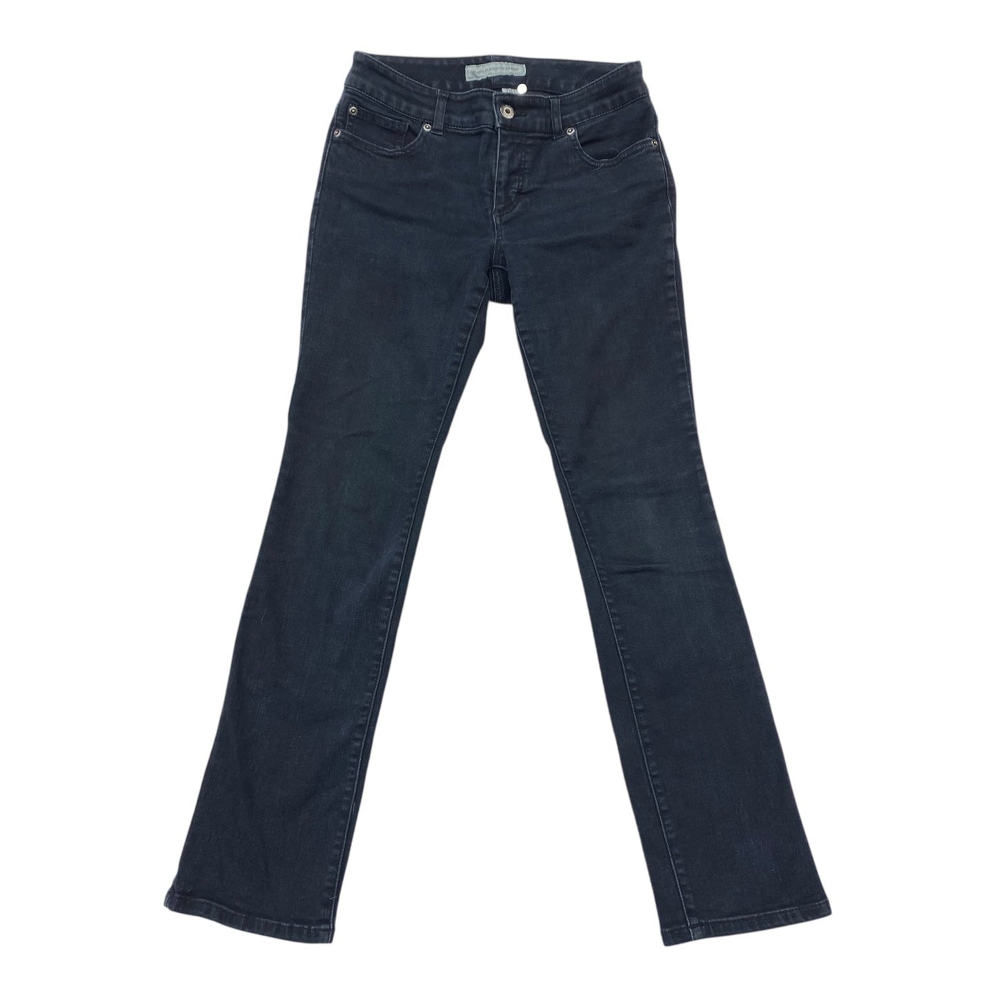 Jeans Straight By Chicos In Black Denim, Size:2