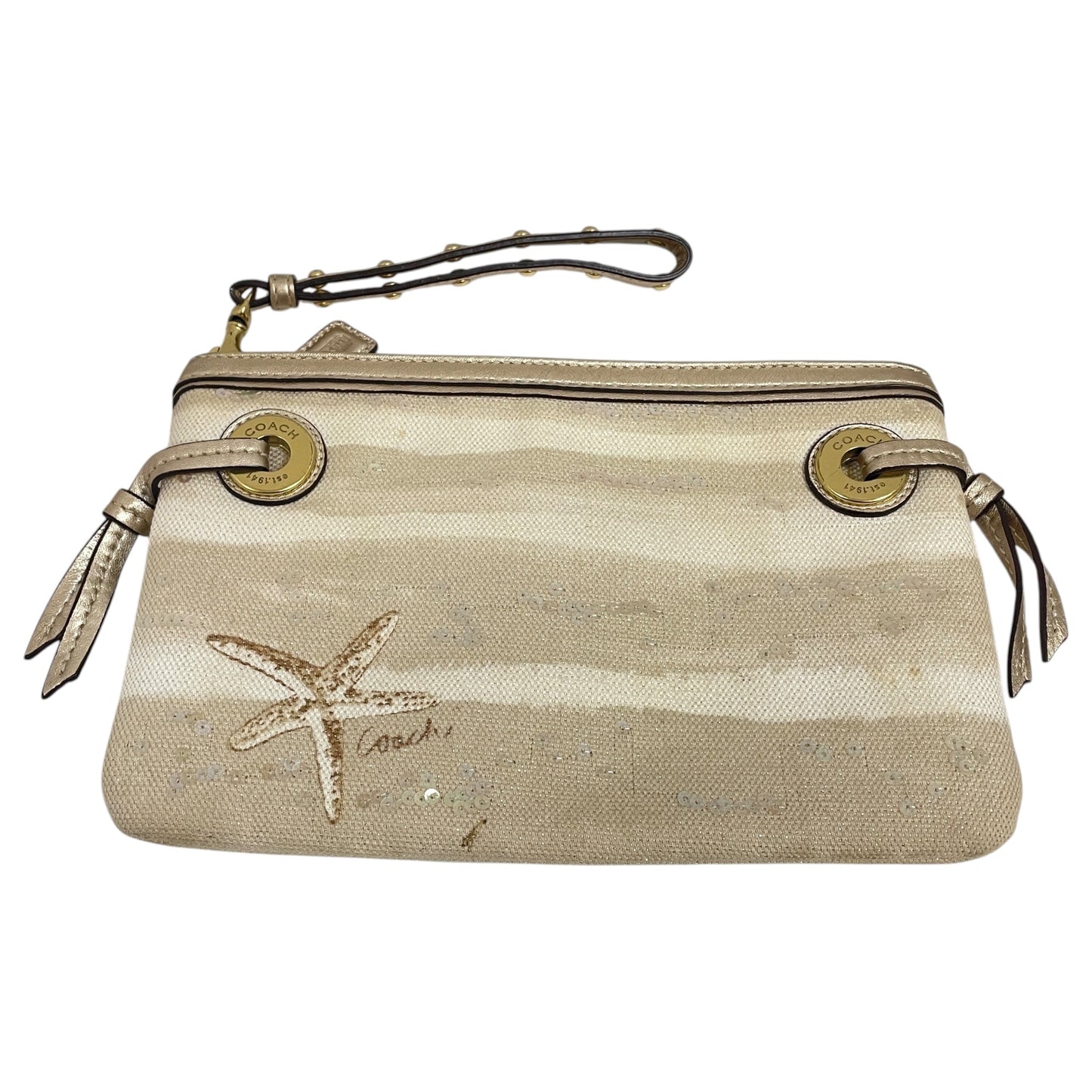 Wristlet Designer By Coach In Tan, Size:Medium