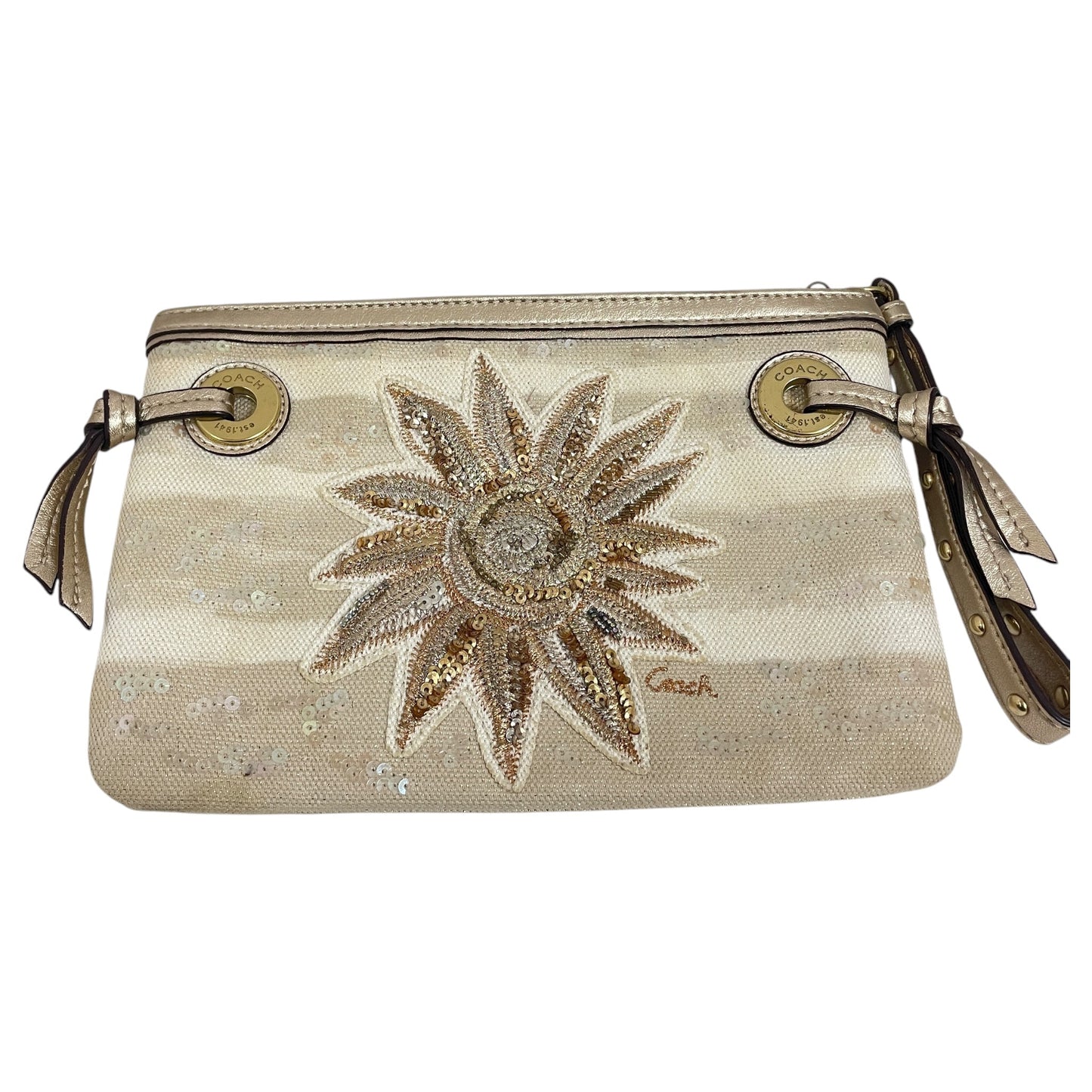 Wristlet Designer By Coach In Tan, Size:Medium