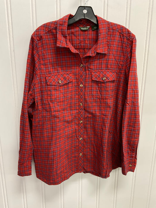 Top Ls By Eddie Bauer In Plaid Pattern, Size:Xxl