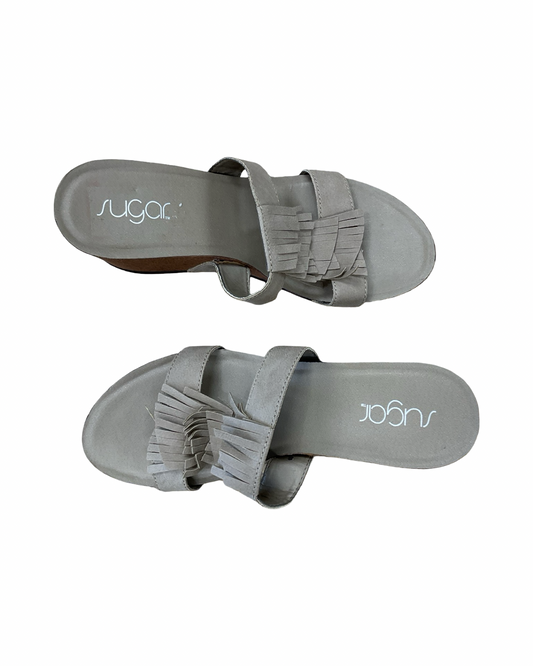 Sandals Heels Wedge By Sugar In Tan, Size:9.5