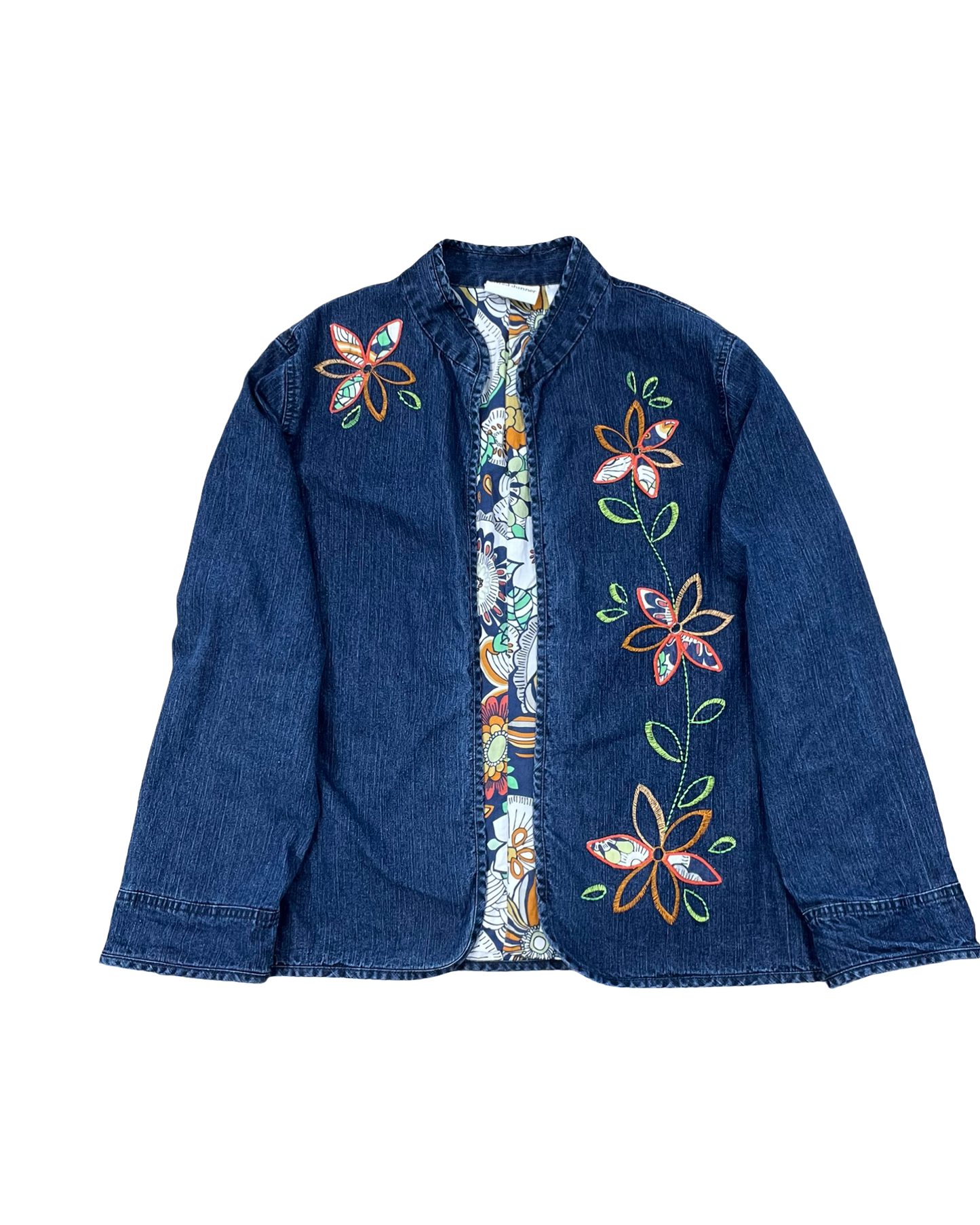Jacket Denim By Alfred Dunner In Blue Denim, Size:Xl