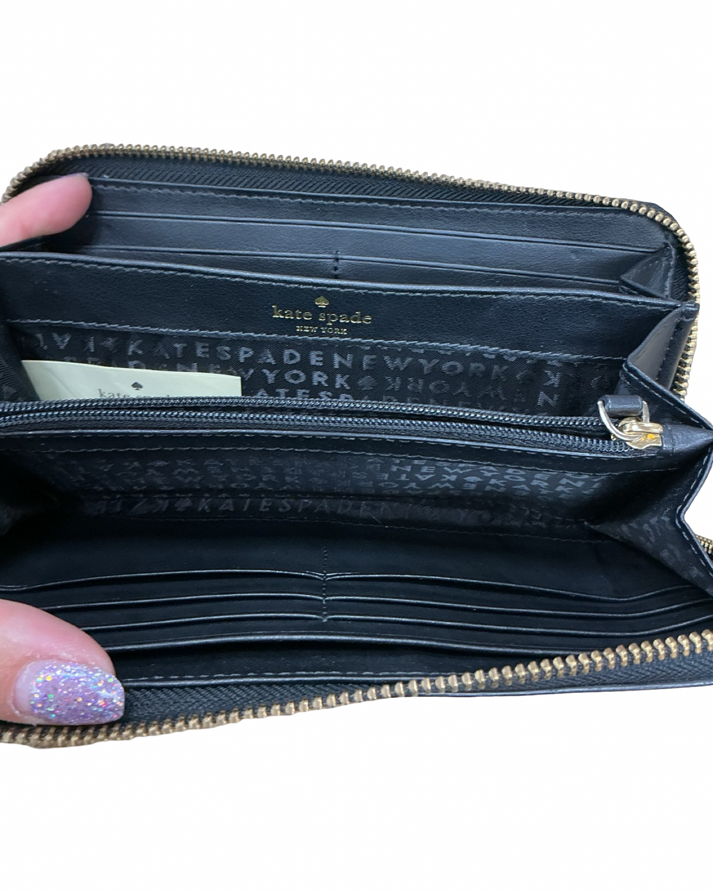 Wallet Designer By Kate Spade In Black & Pink, Size:Medium