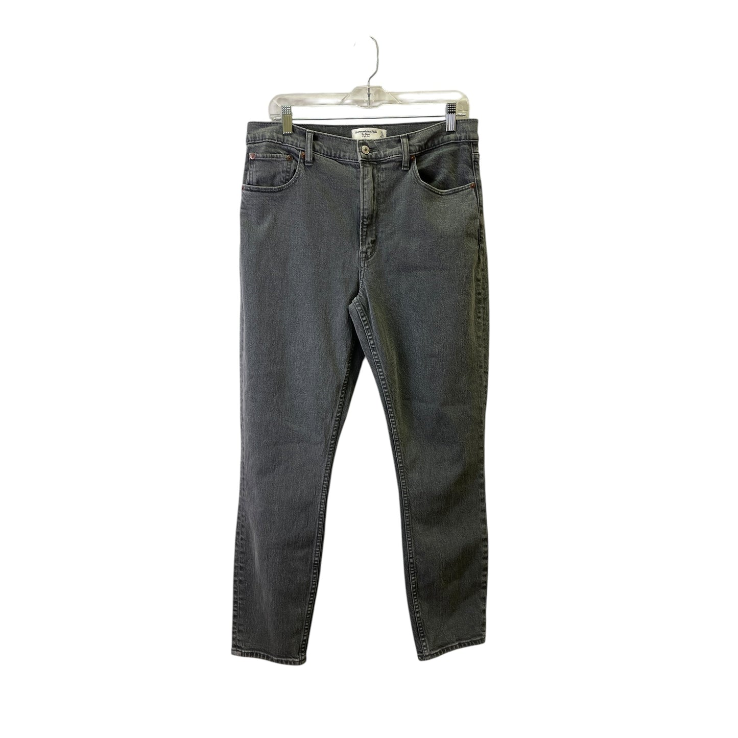Jeans Straight By Abercrombie And Fitch In Grey Denim, Size:12L