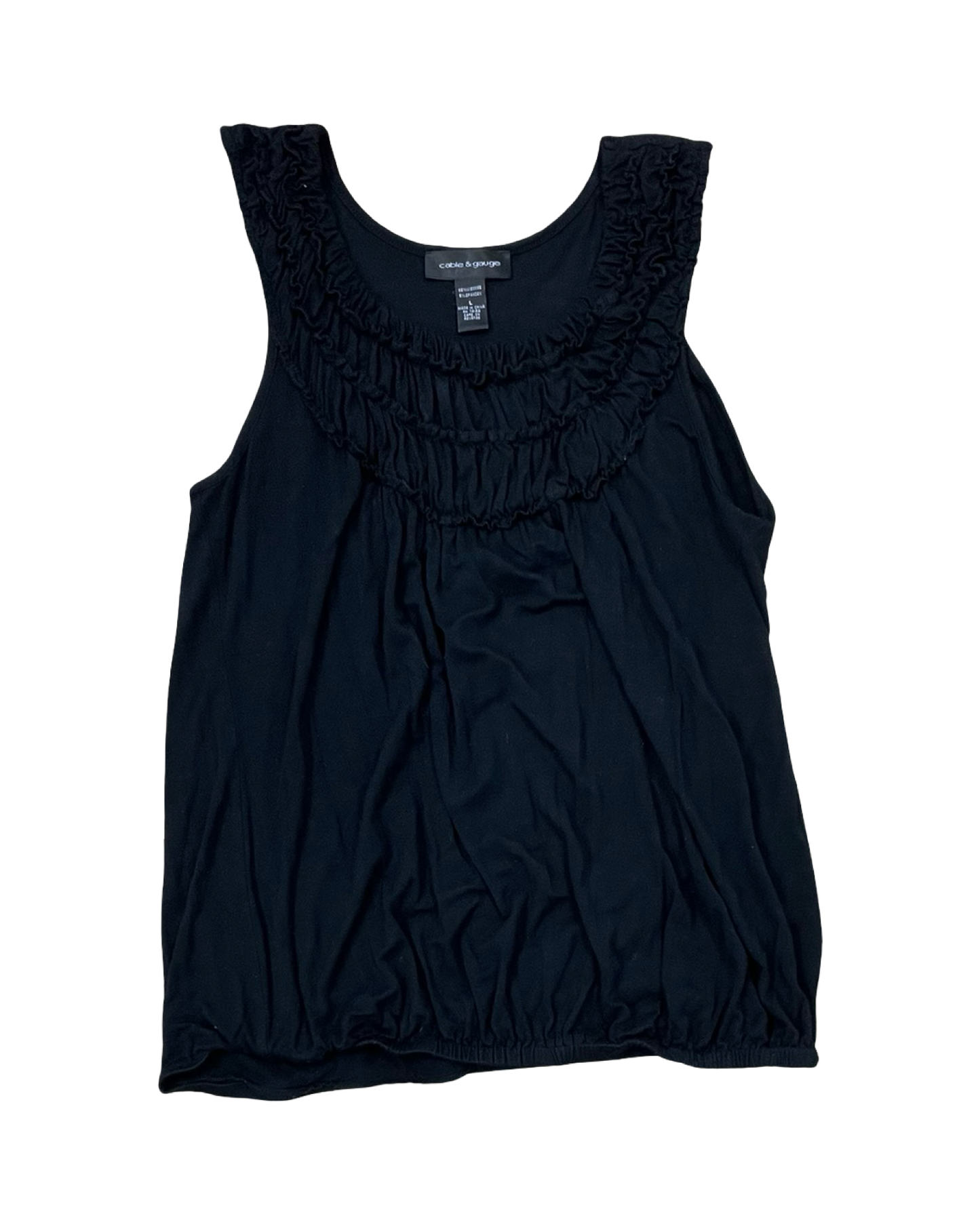Top Sleeveless By Cable And Gauge In Black, Size:L