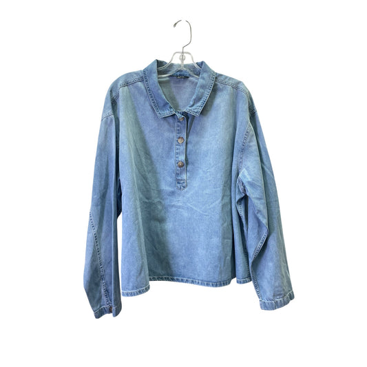 Top Ls By J. Crew In Blue Denim, Size:Xl
