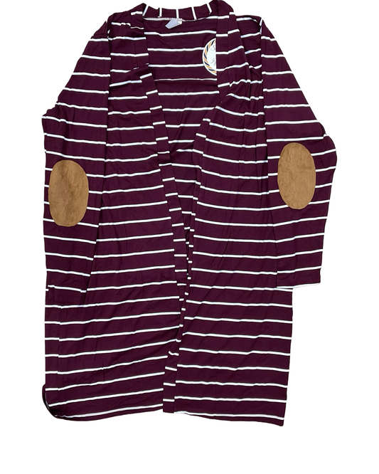 Cardigan By Clothes Mentor In Red & White, Size:2X