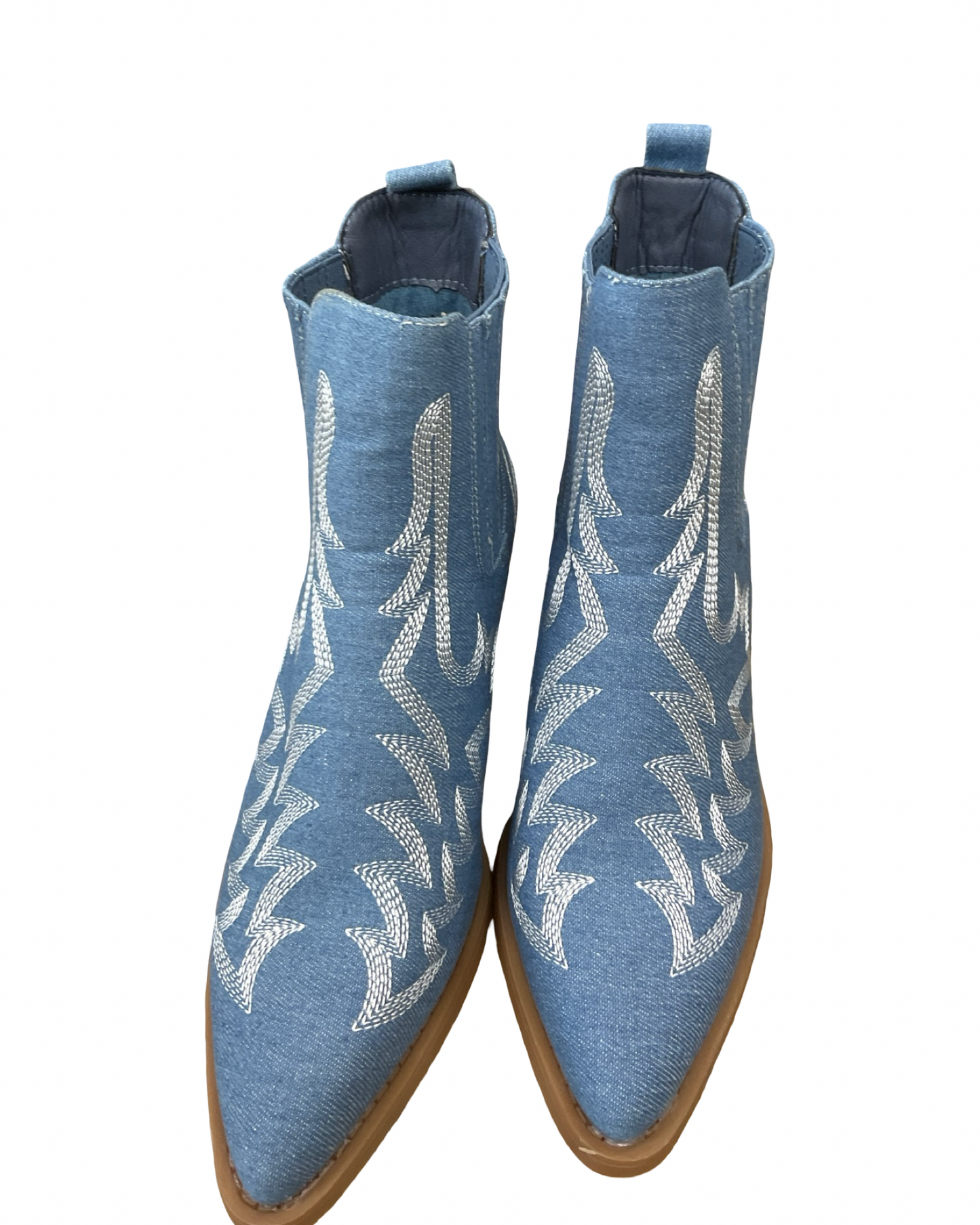 Boots Ankle Heels By Clothes Mentor In Blue, Size:8.5