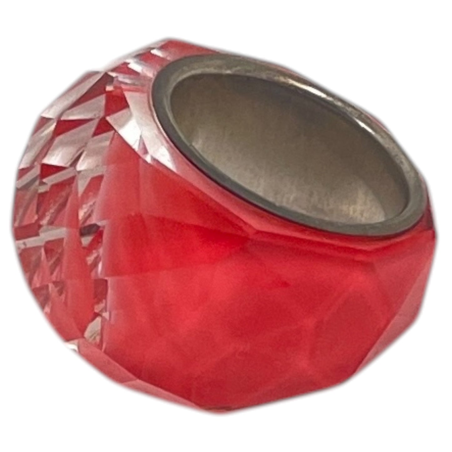 Ring Designer By Swarovski In Coral