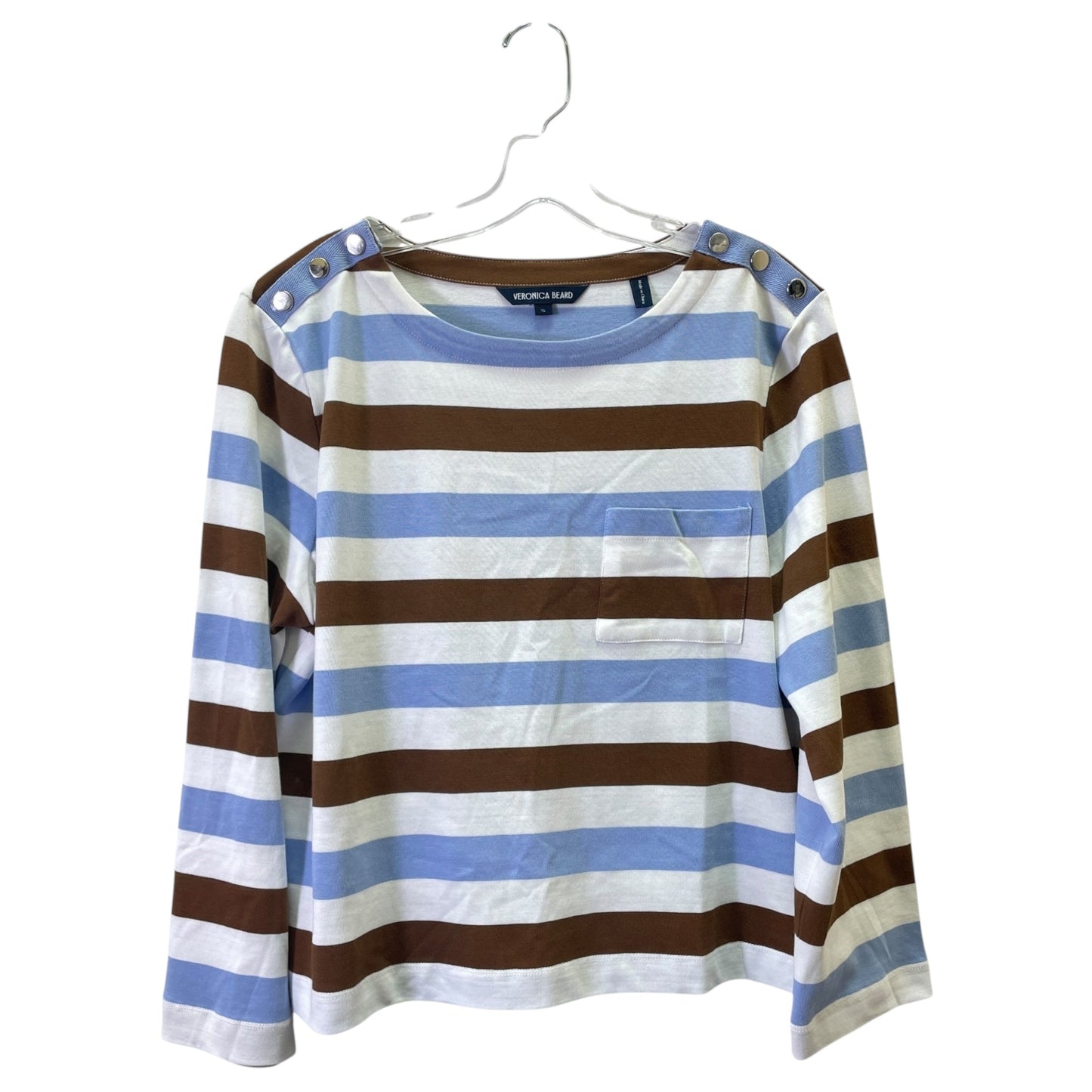Top Ls Designer By Veronica Beard In Blue & Brown, Size:Xl
