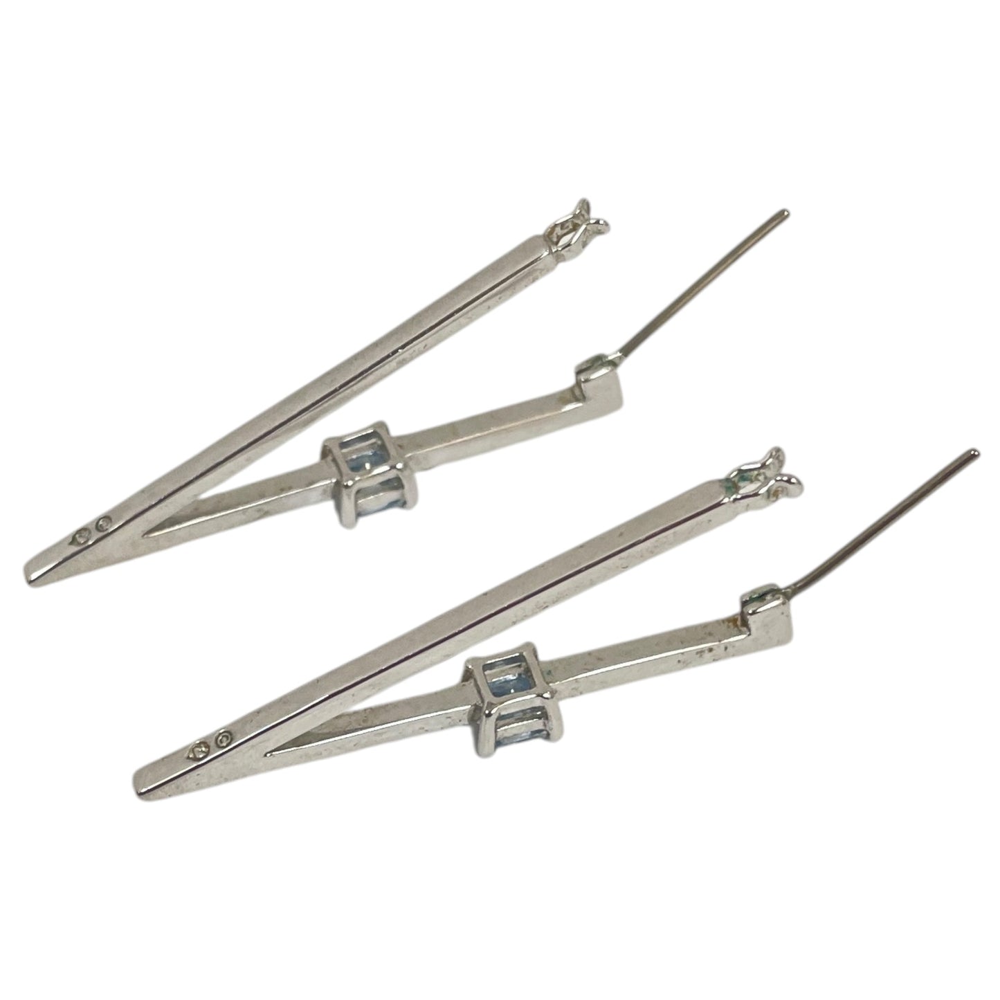 Earrings Designer By Swarovski In Blue & Silver