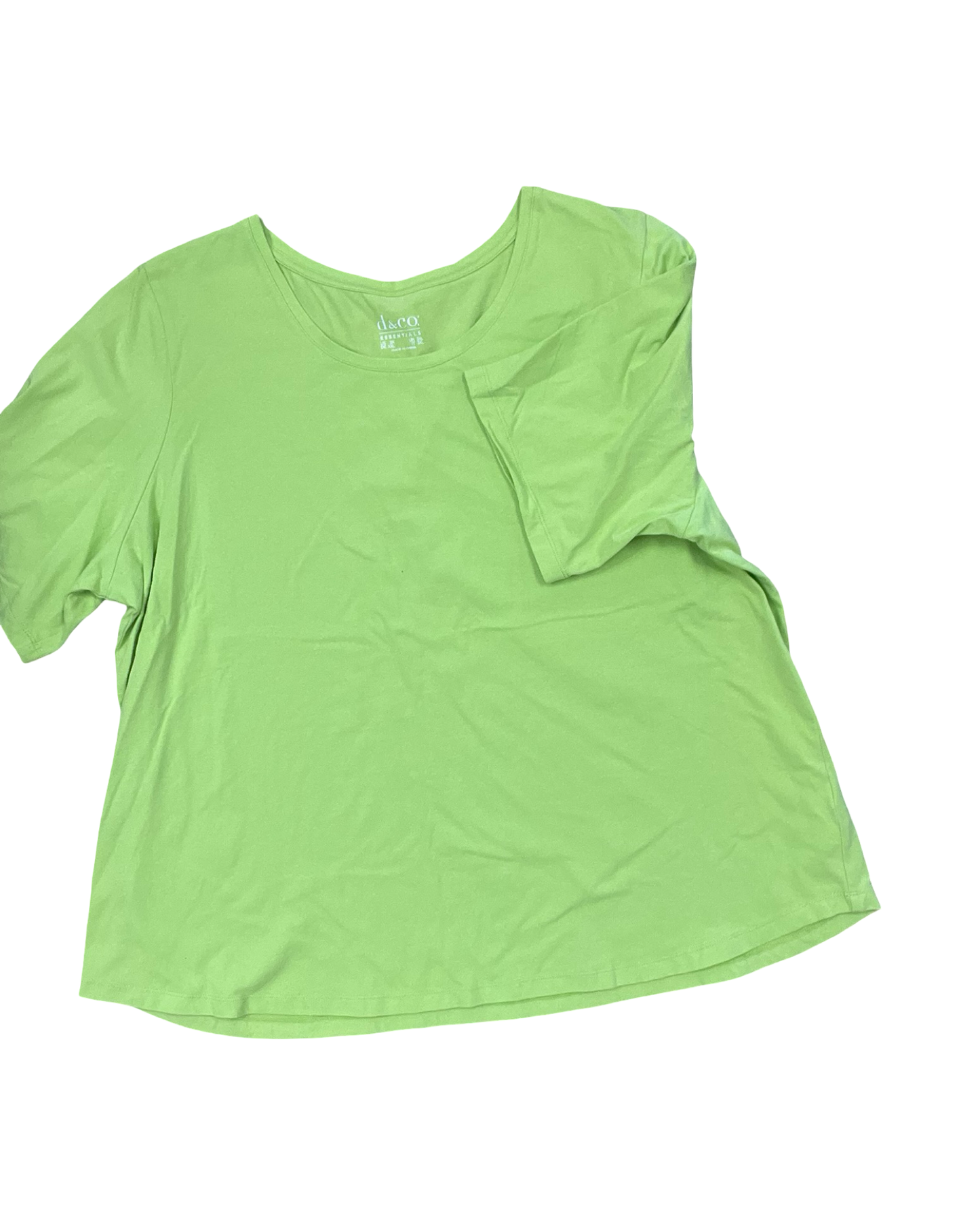 Top Ss Basic By D&Co. In Green, Size:2X