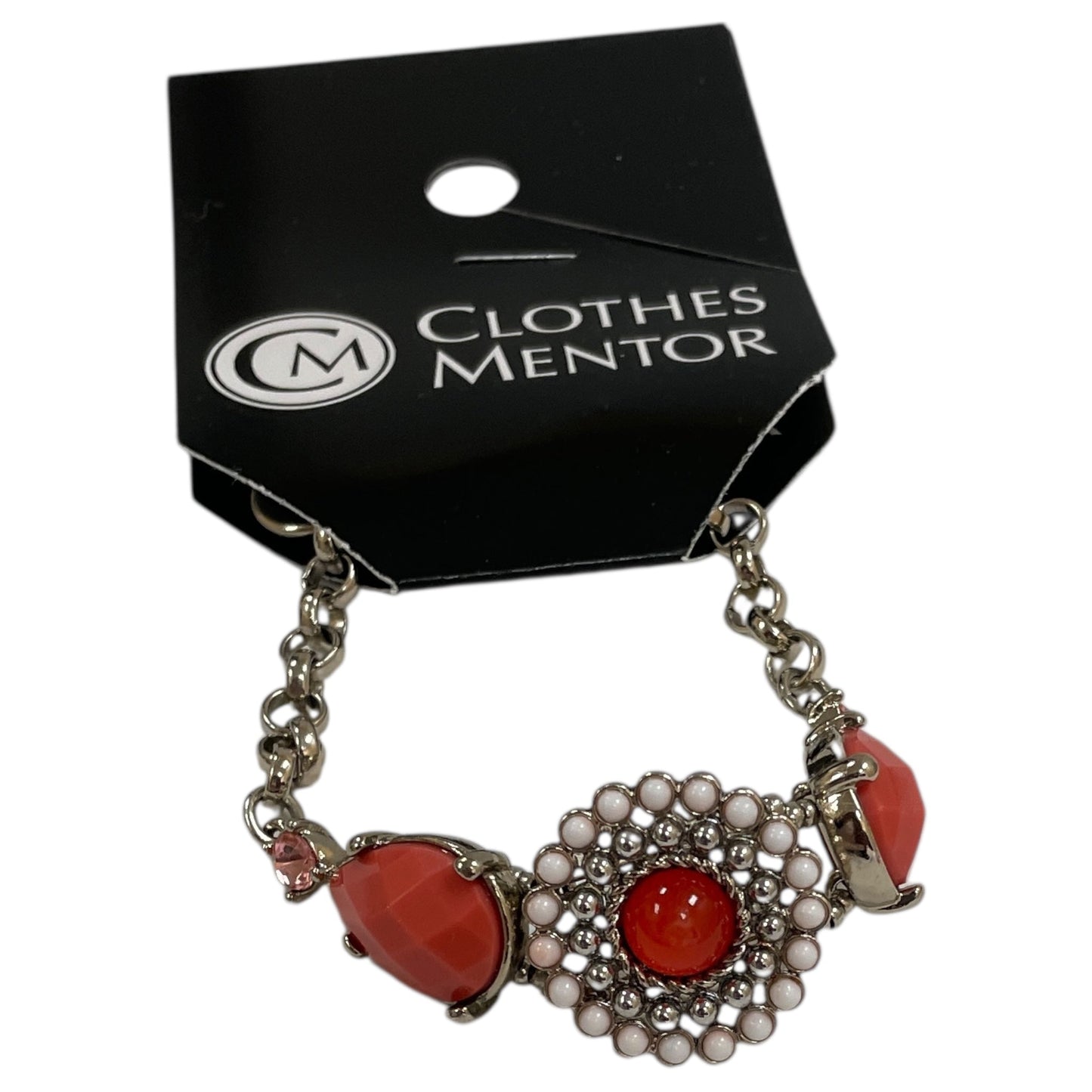 Bracelet Beaded By White House Black Market In Orange & Silver