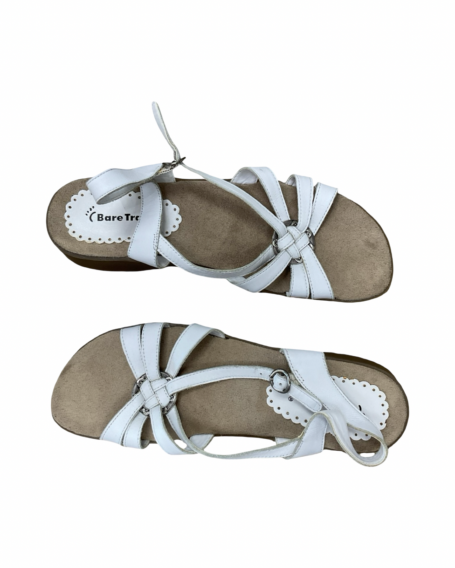 Sandals Flats By Bare Traps In White, Size:9.5