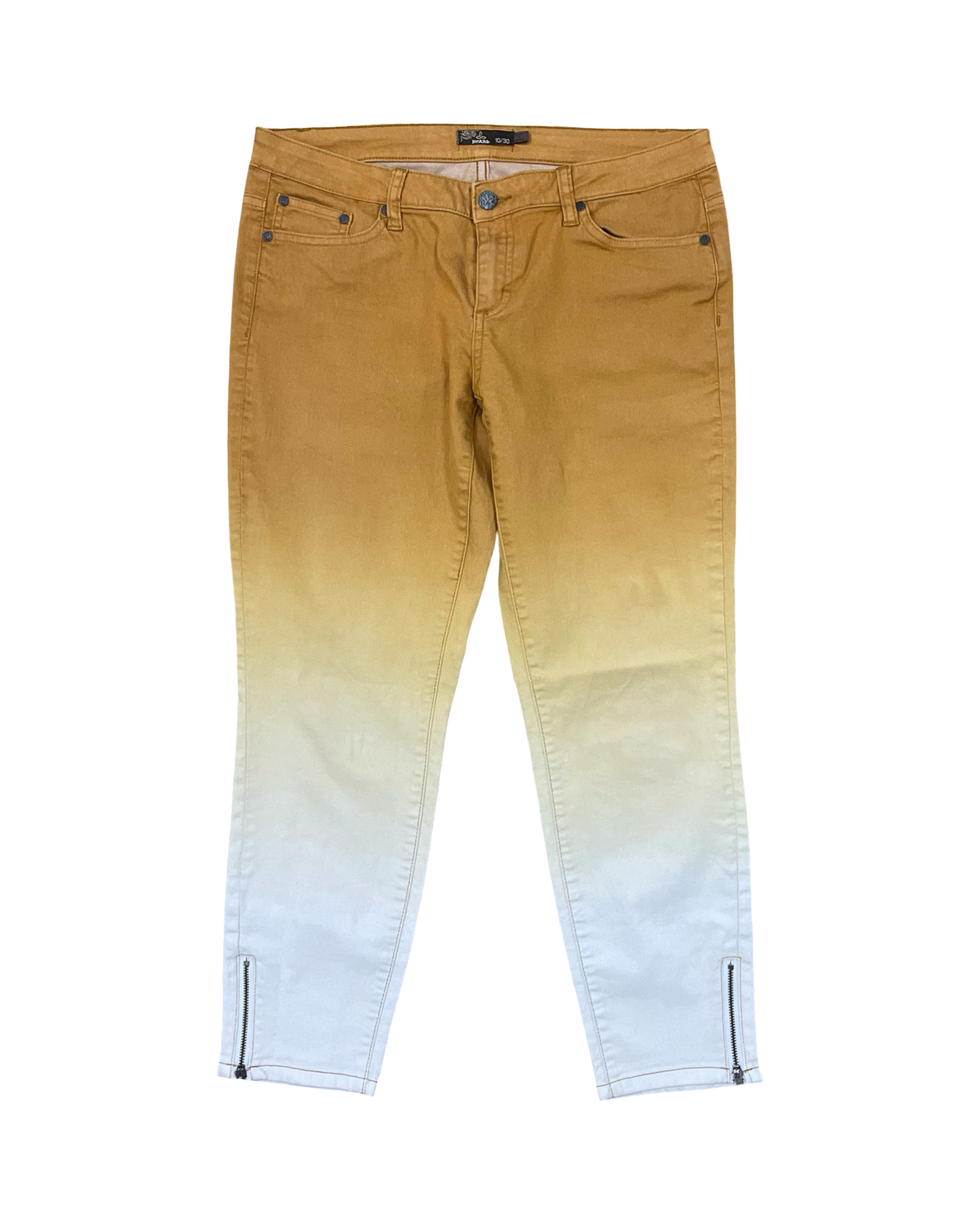 Jeans Skinny By Prana In Yellow Denim, Size:10