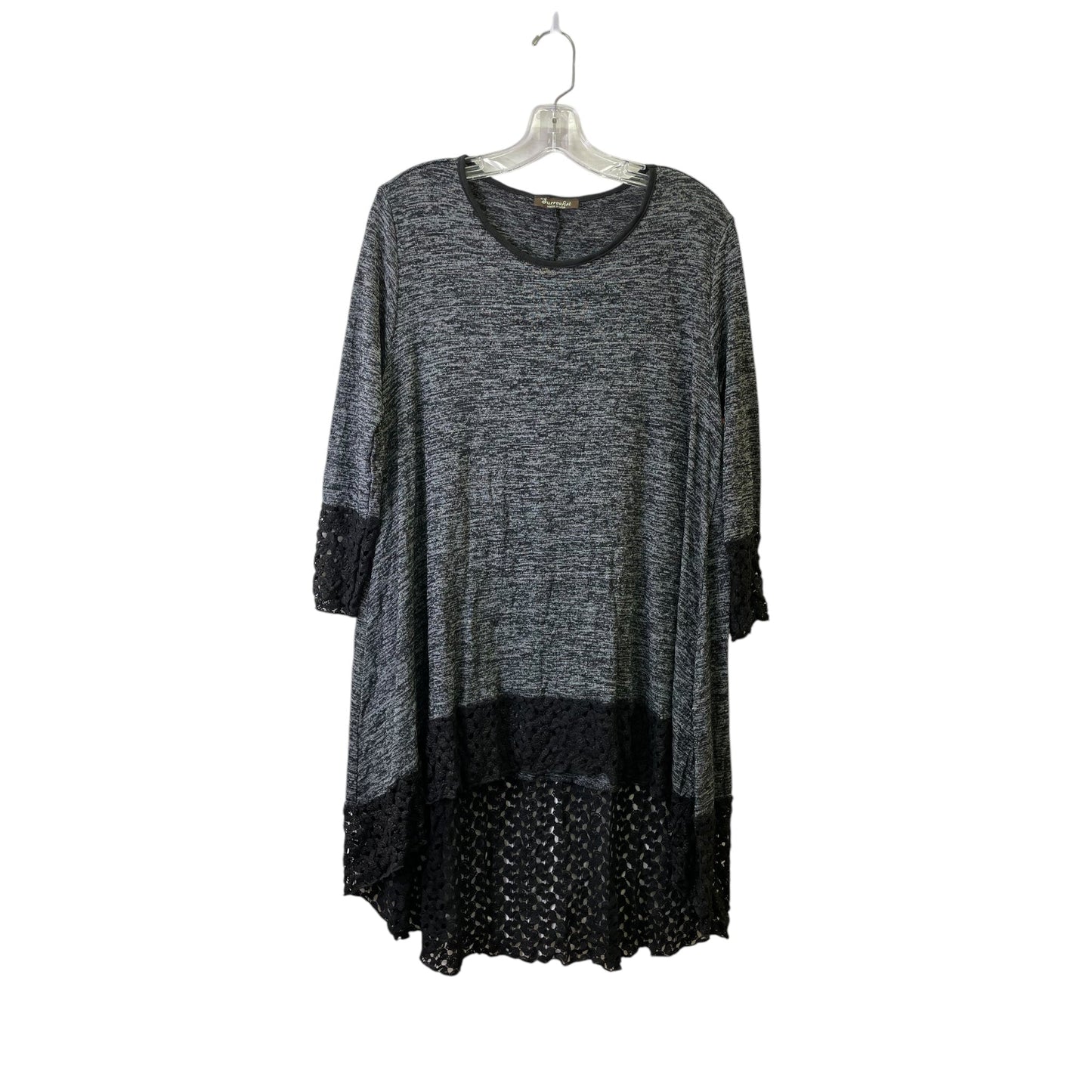 TUNIC 3/4 SLEEVE by  Surrealist In BLACK & GREY, Size: XL