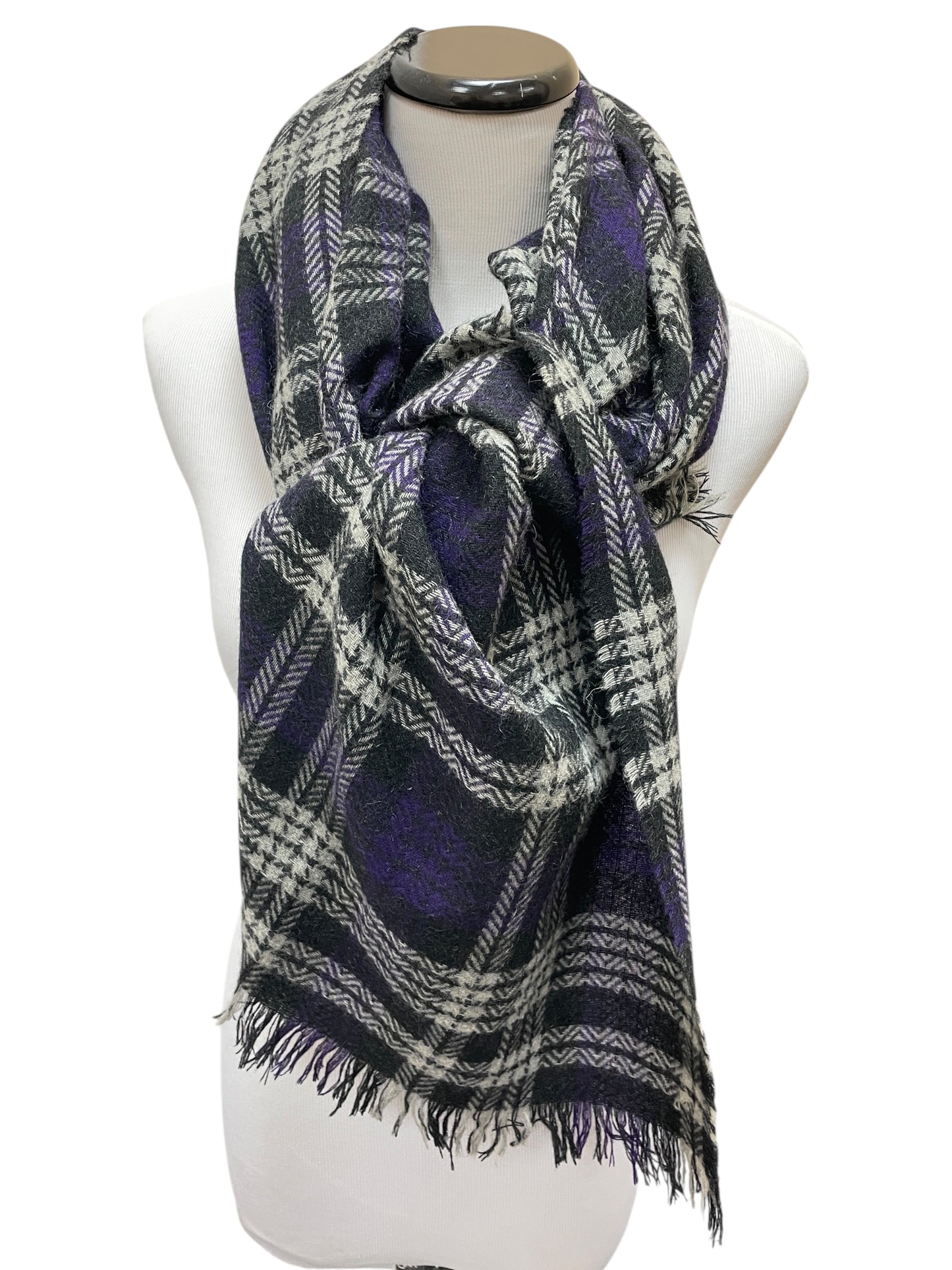 Scarf Long In Black & Purple