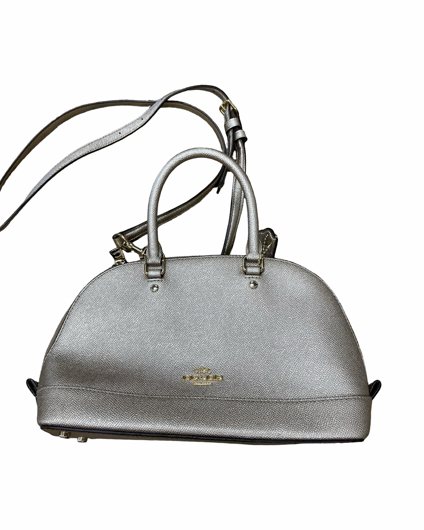 Crossbody Designer By Coach In Gold, Size:Small