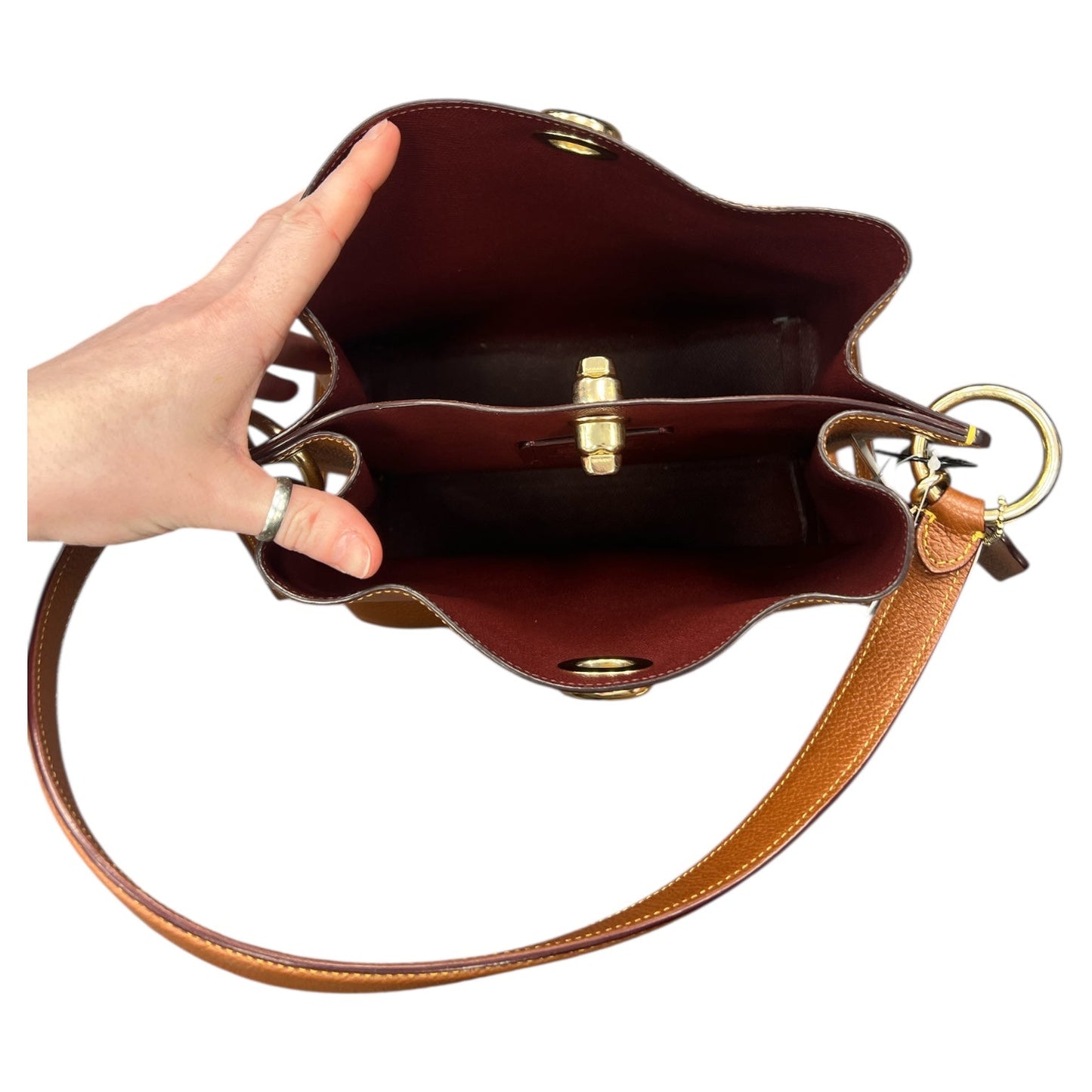 Handbag Designer By Coach In Brown, Size:Large