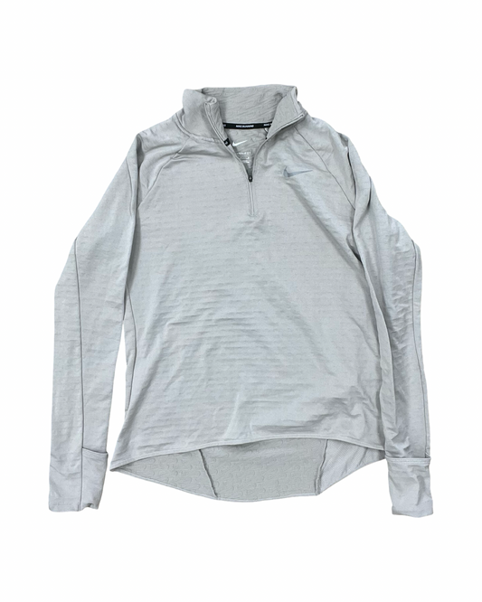 Athletic Top Ls Collar By Nike In Grey, Size:M