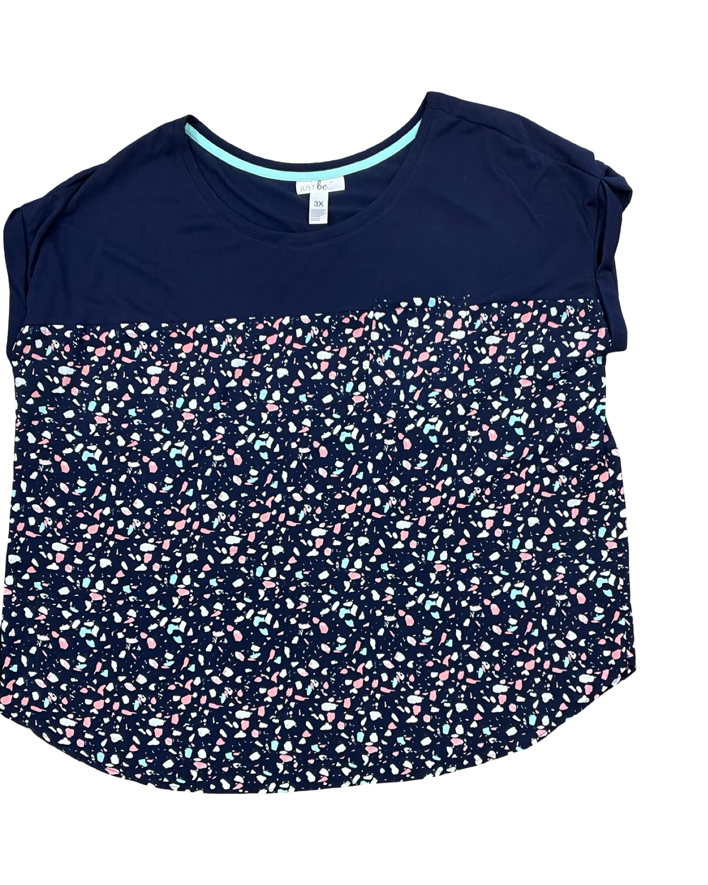 Top Ss By Just Be In Navy, Size:3X