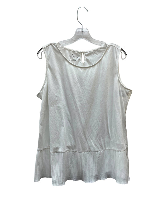 Top Sleeveless Basic By Talbots In White, Size:1X