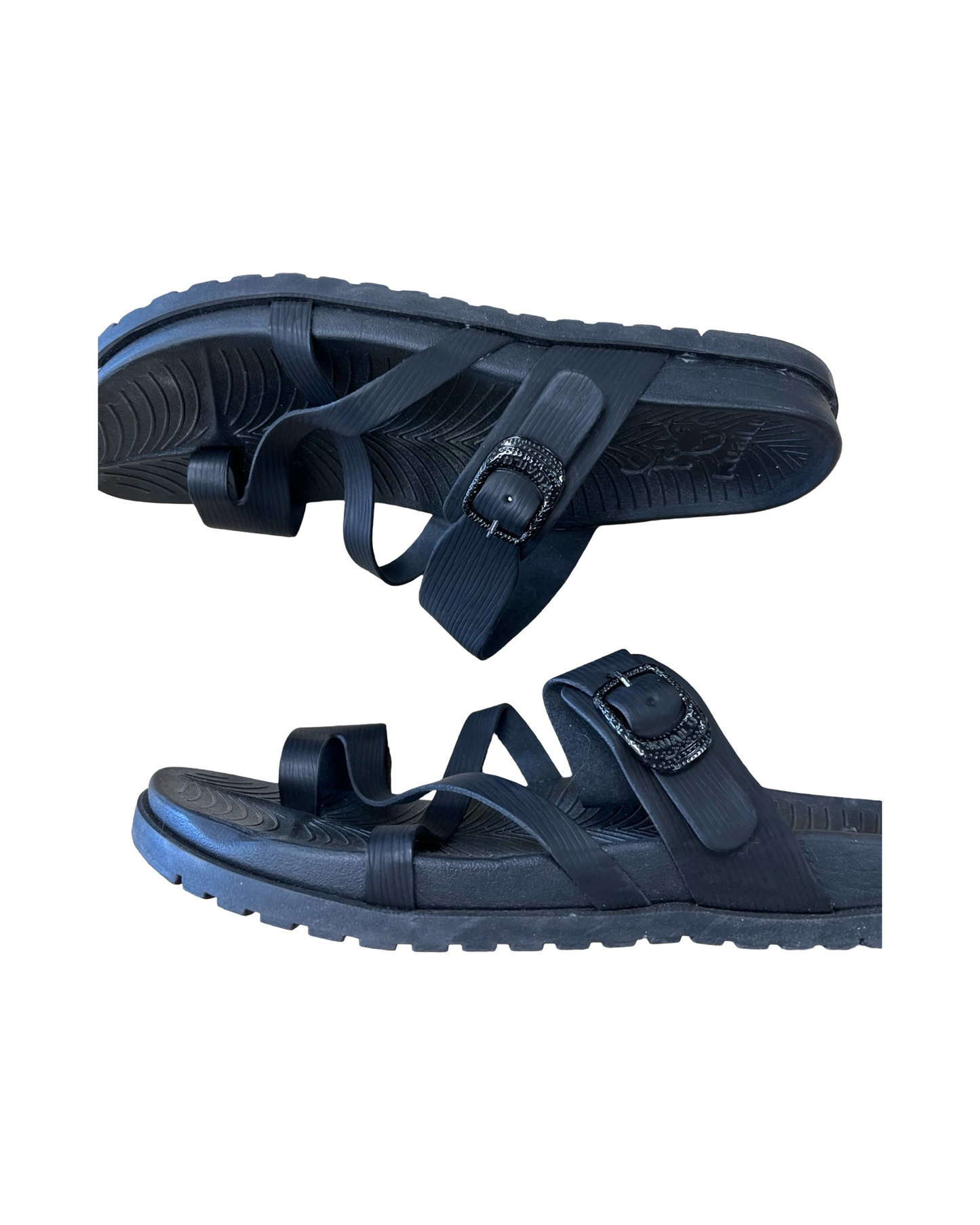 Sandals Sport By Clothes Mentor In Black, Size:9.5