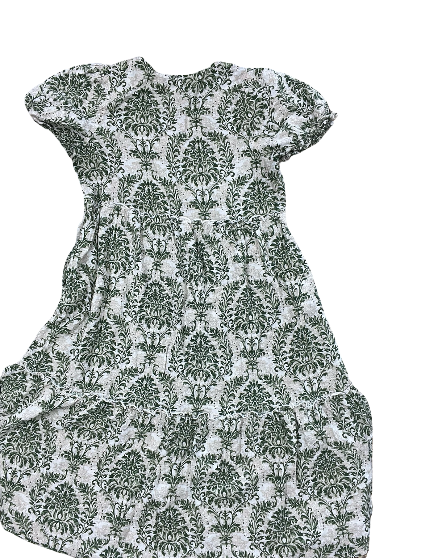 Dress Casual Midi By Clothes Mentor In Cream & Green, Size:M
