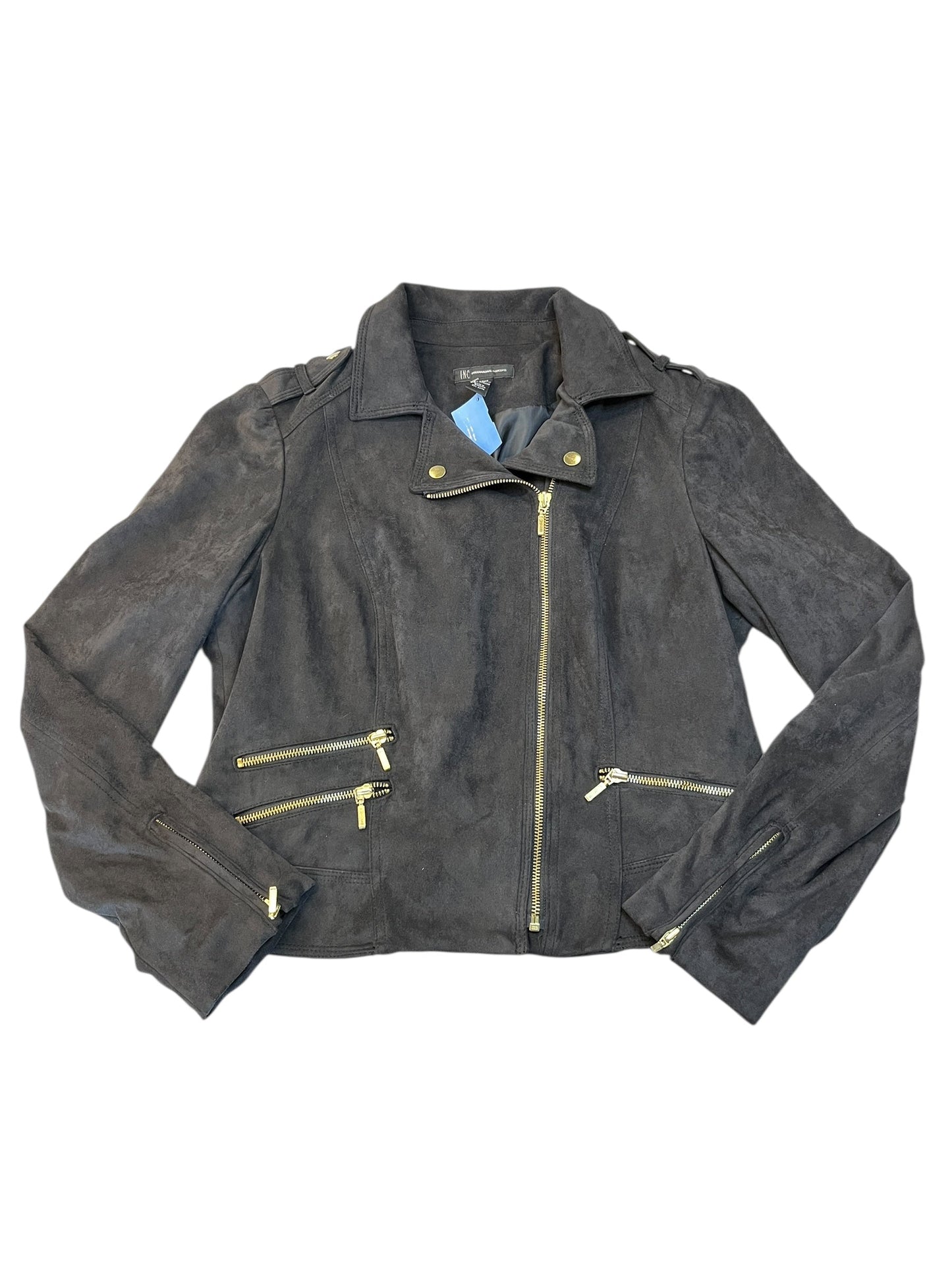 Jacket Moto By Inc In Black, Size:L