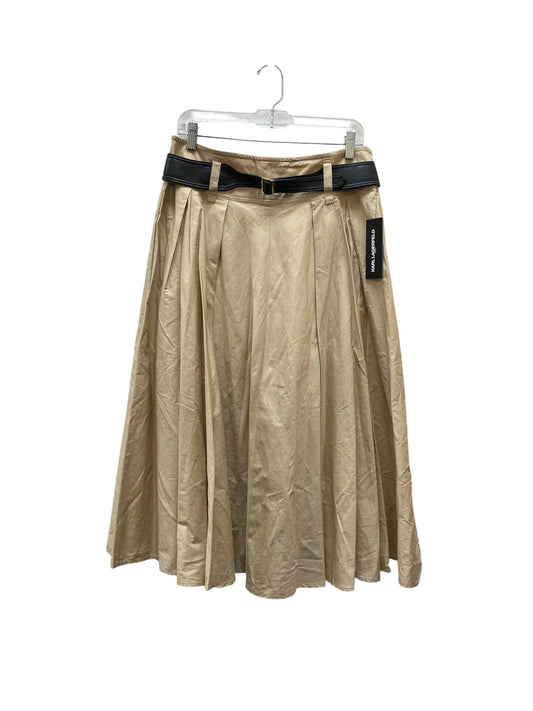Skirt Designer By Karl Lagerfeld In Tan, Size:M