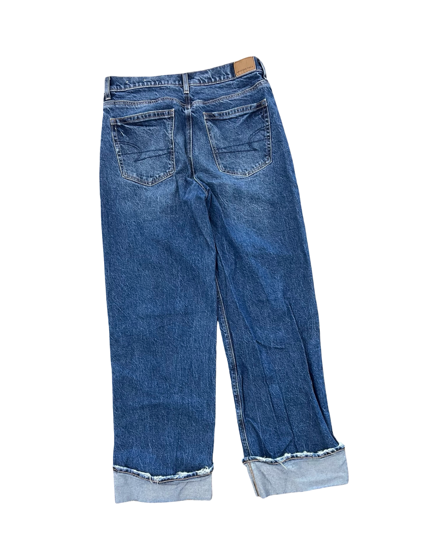 Jeans Wide Leg By American Eagle In Blue Denim, Size:10