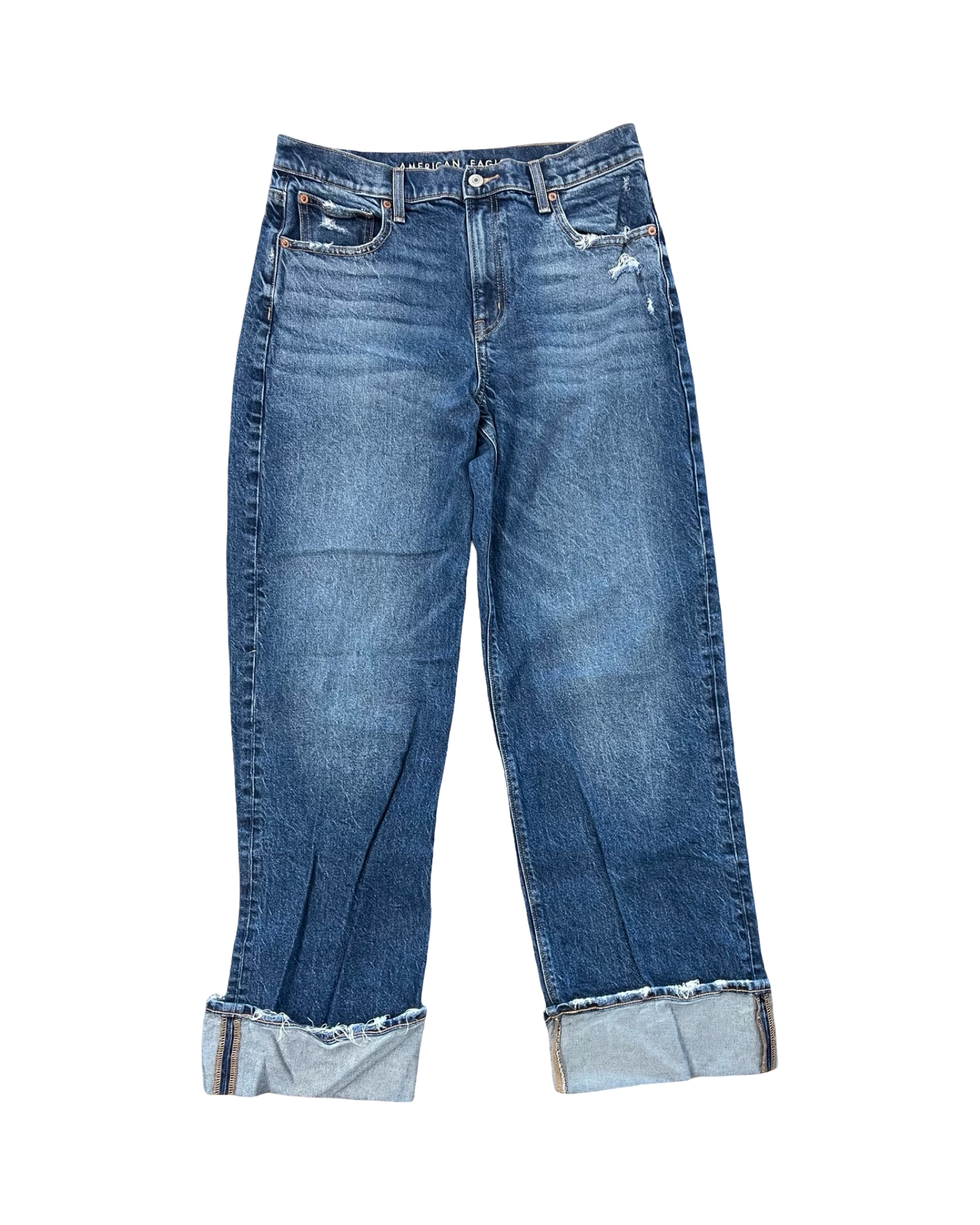 Jeans Wide Leg By American Eagle In Blue Denim, Size:10