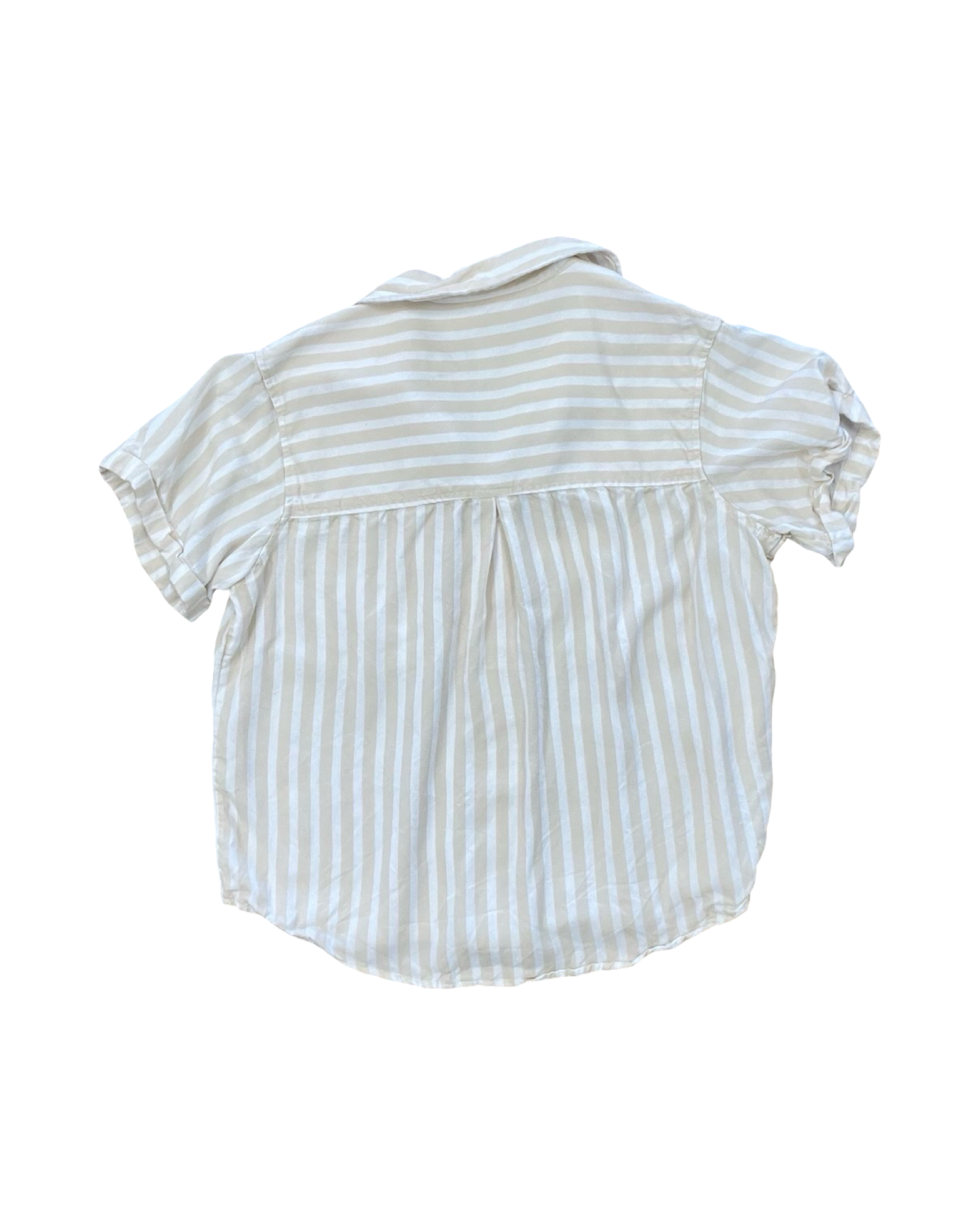 Blouse Ss By Members Mark In Tan & White, Size:M