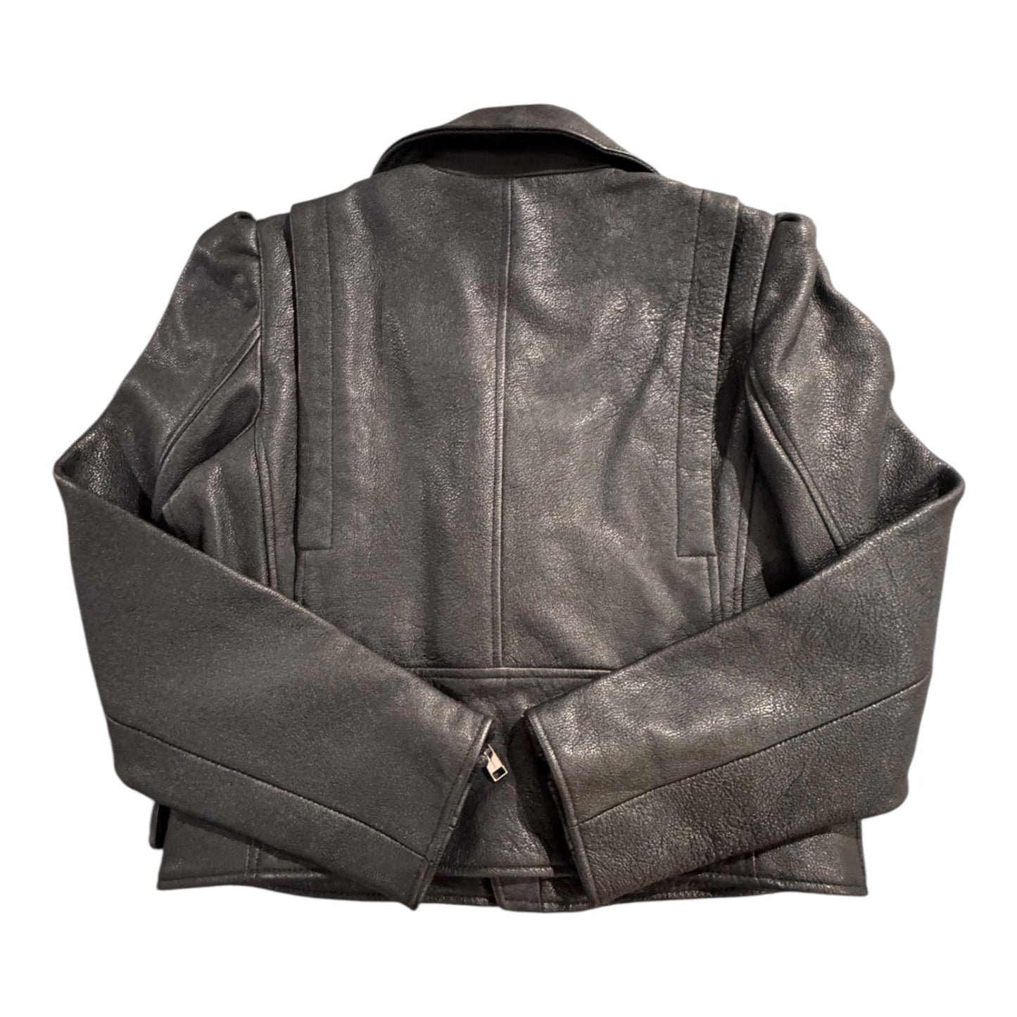 Moto Biker Leather Jacket By Michael By Michael Kors In Black, Size:M