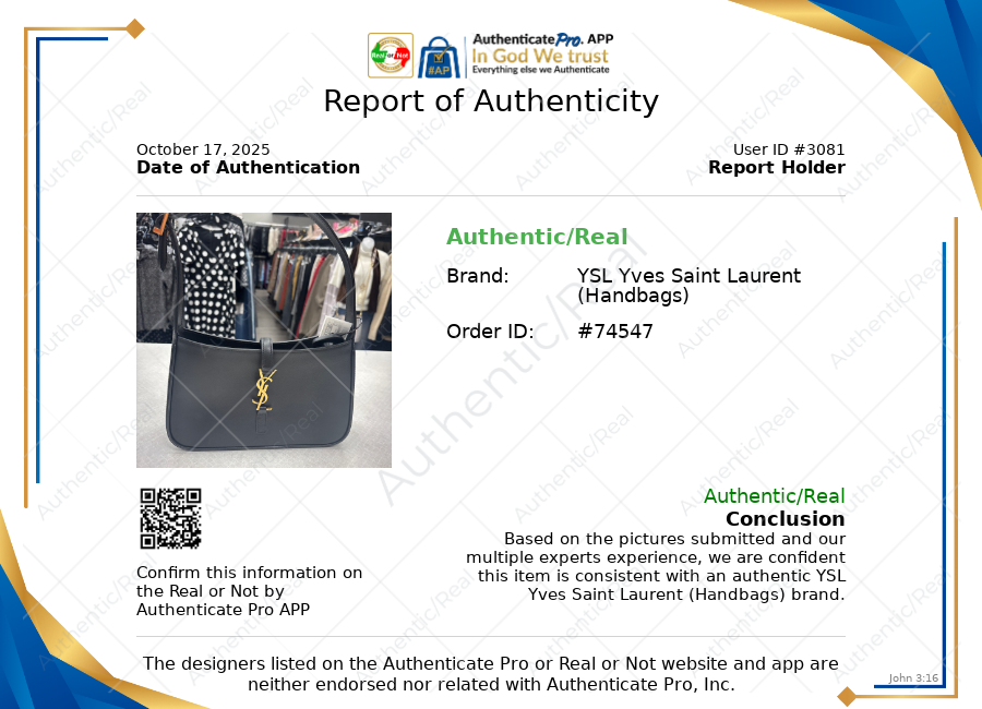 Handbag Luxury Designer By Yves Saint Laurent, Size: Small