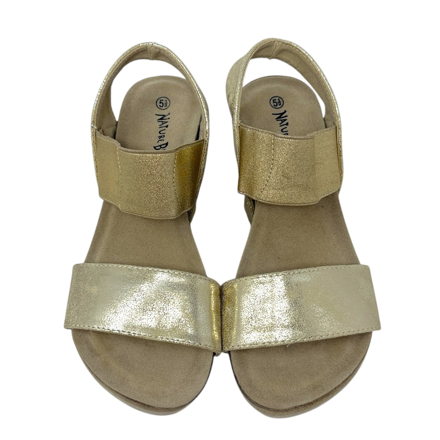 Truce Wedge Sandals By Nature Breeze In Gold, Size: 5.5