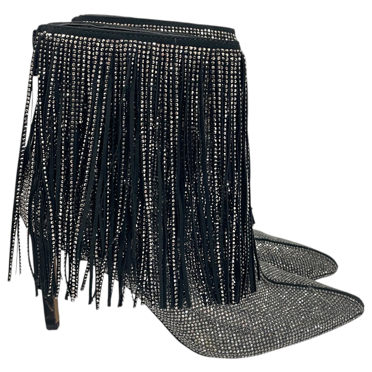Boots Ankle Heels By Inc In Black & Silver, Size:6