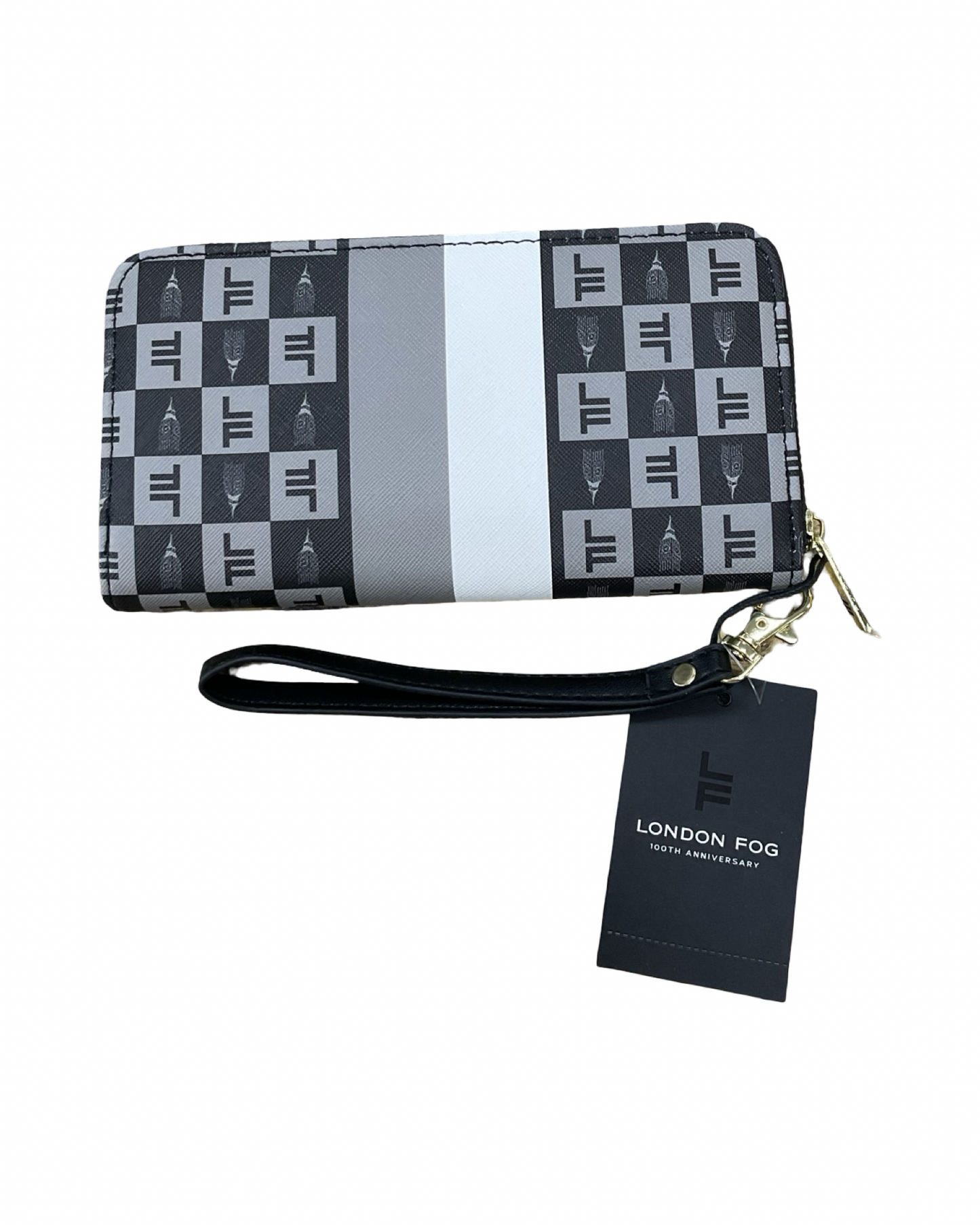 Wristlet By London Fog In Black & Grey, Size:Medium