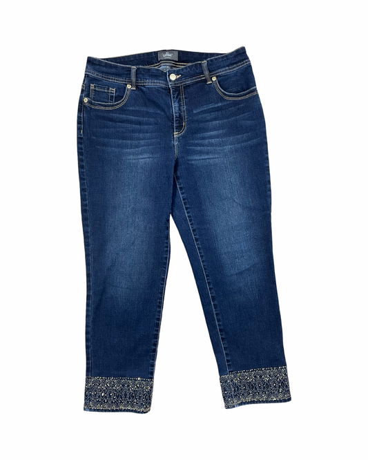 Jeans Skinny By Chicos In Blue Denim, Size:10