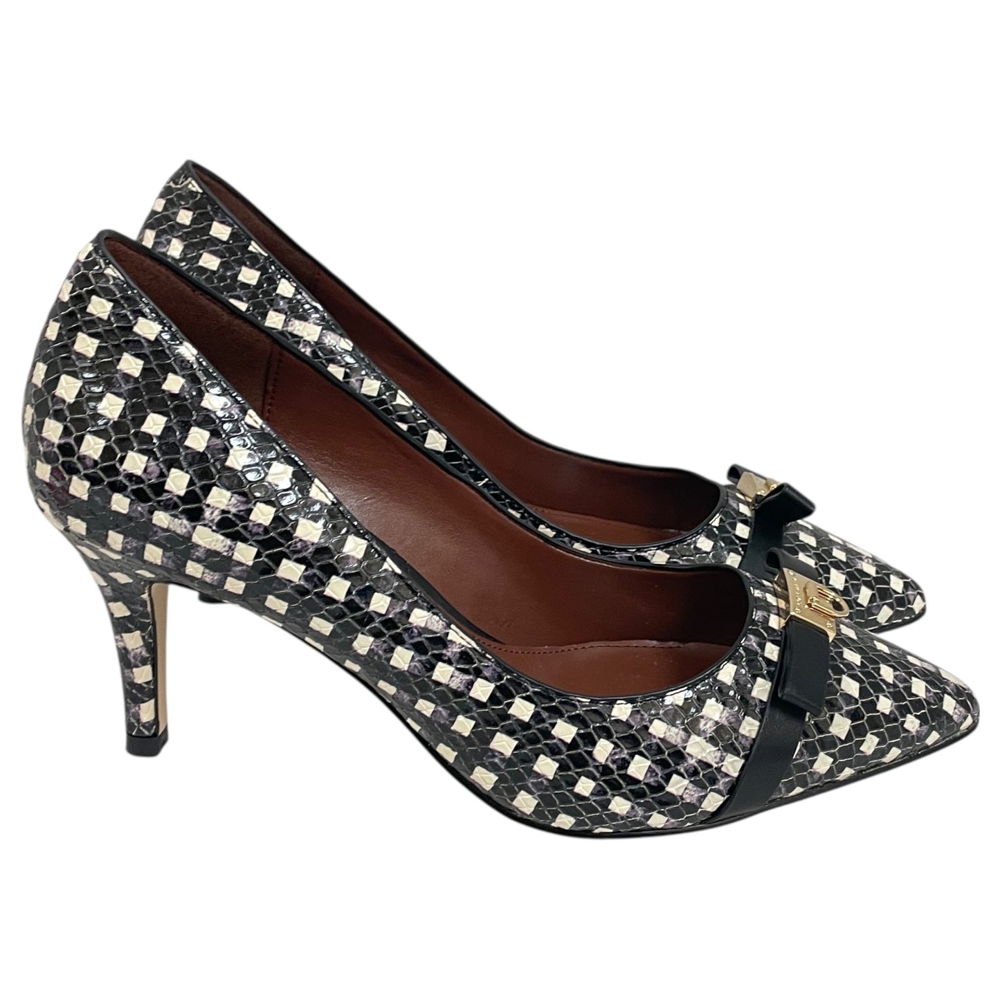 Shoes Heels Stiletto By Cole-Haan In Purple & White, Size:6.5