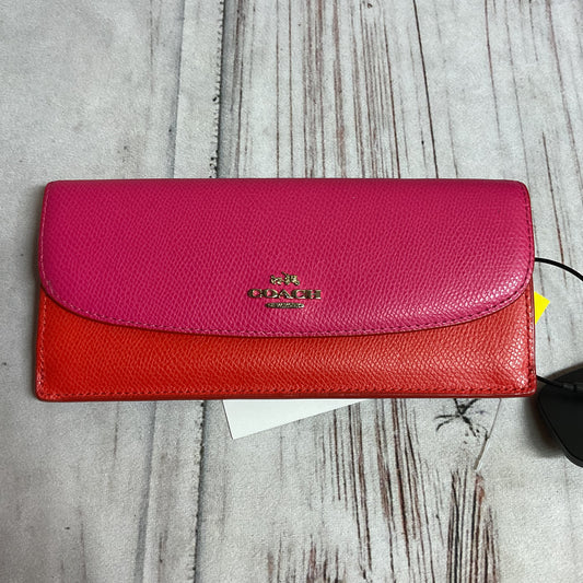 Wallet Designer By Coach In Pink & Red, Size:Medium