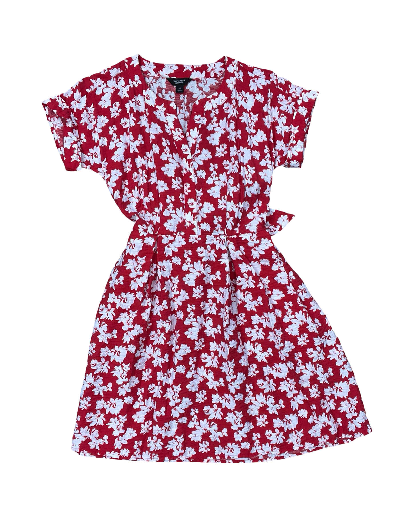 Dress Casual Midi By Simply Vera In Red & White, Size:Xs