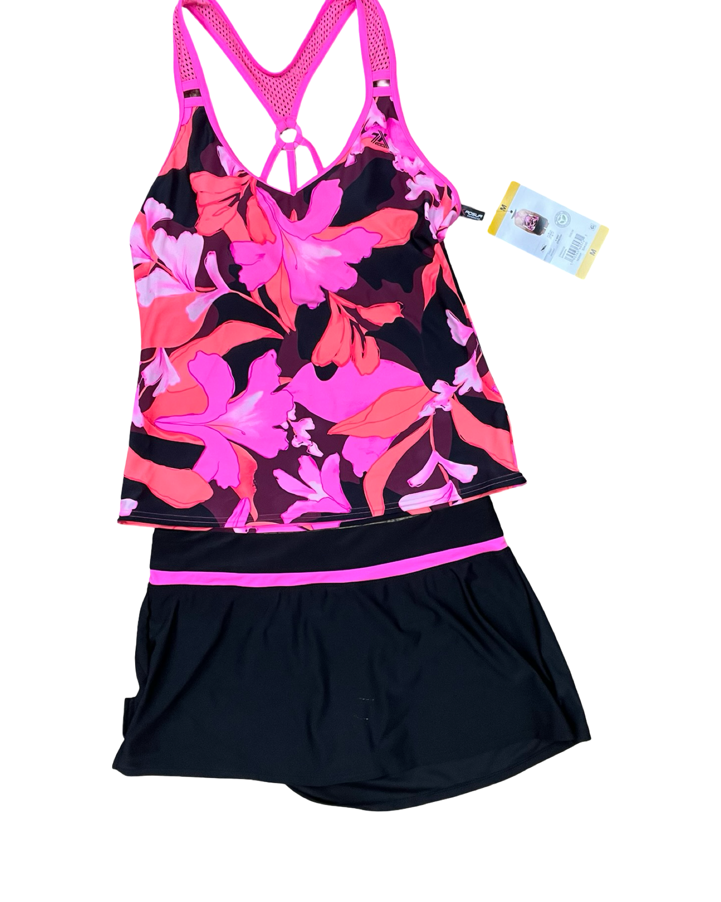 Swimsuit 2Pc By Zero Xposure In Black & Pink, Size:M