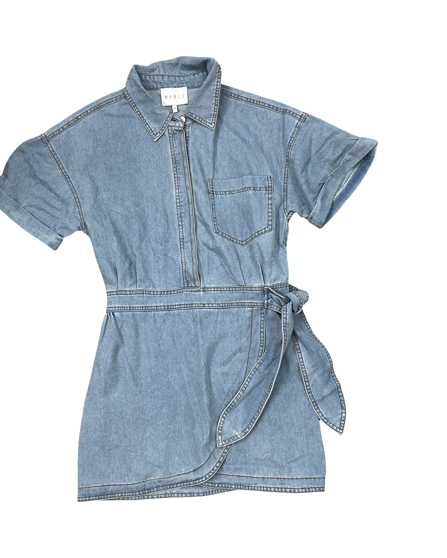 Dress Casual Short By Mable In Blue Denim, Size:M