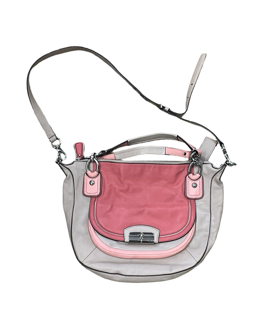 Handbag Designer By Coach In Pink & Tan, Size:Large