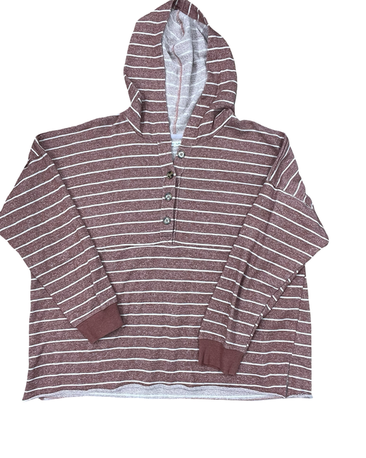 Sweatshirt Hoodie By Maurices In Cream & Red, Size:2X
